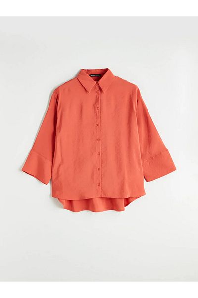 LC Waikiki Lcwaikiki Classic Brown Modal Blended Oversize Women's Shirt