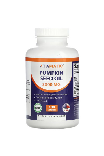 Vitamatic , Pumpkin Seed Oil, 2,000 mg, 180 Softgels (1,000 mg per Softgel)