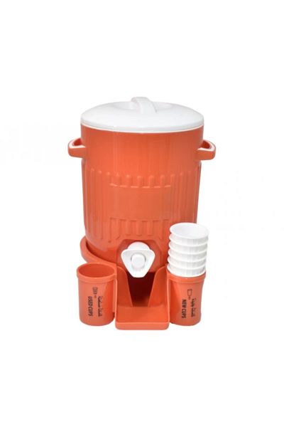 rexa Plastic thermos with base, 1.8 liters, with 6 cups, multiple colors