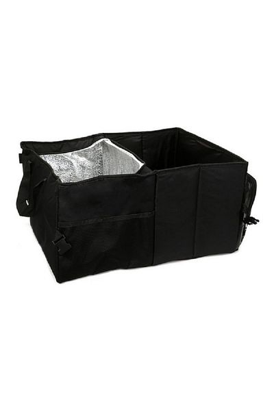 AUTOSMART 2 Section Trunk Organizer with Cooler Black
