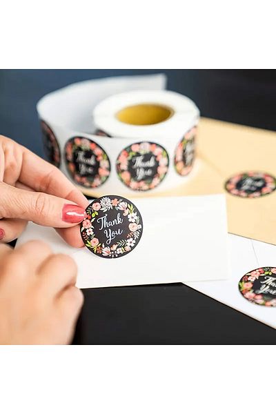 hdcw 500 Pcs 2.5cm Roll Adhesive Thanks "Thank You" Sticker Label Gift Packaging