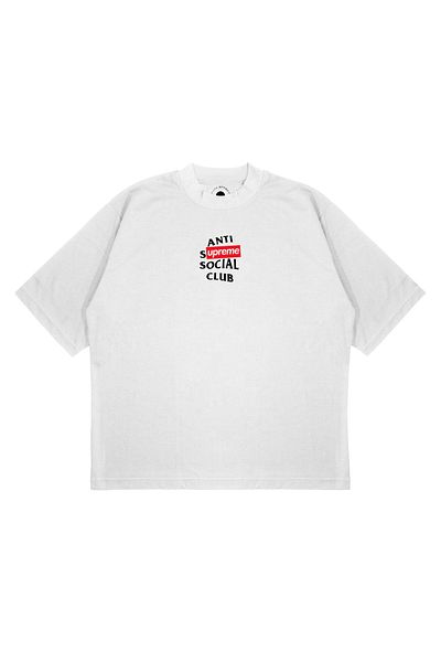 PURE EFFECT Unisex Oversize Anti Social Suprem εμπριμέ μπλουζάκι