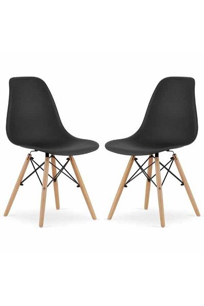 OEM Set 2 Scaune Acerenza, Stil Scandinav cu Picioare din Lemn de Fag, Maxim 120 Kg