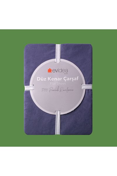 Evidea Soft Basic Single Flat Edge Bed Sheet - Navy Blue - 160X240 cm