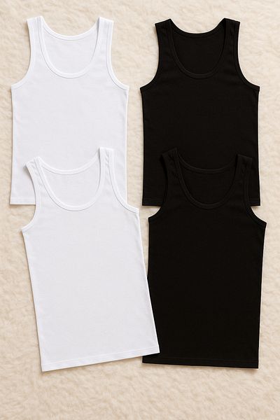 Loule Men's Clothing Modal & Cotton 4 Pieces Undershirt Ll.Il11.Ke004.001