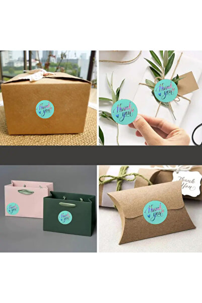 hdcw 500 ADET 2.5cm RULO YAPIŞKANLI TEŞEKKÜRLER "THANK YOU" STICKER ETİKET HEDİYE PAKETLEME