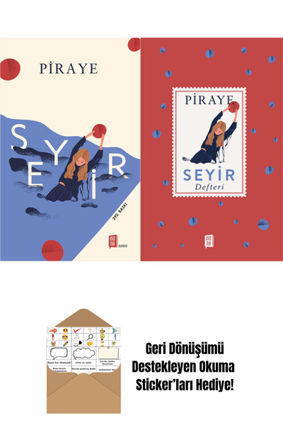 Mona Kitap Piraye / Seyir ve Seyir Defteri 2 Kitap Set + Okuma Sticker'ları
