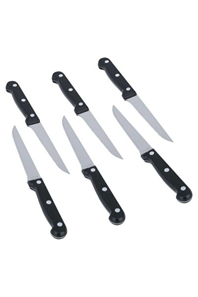 Generic Al Saif Gallery Stainless Steel Knife Set, 6 Pieces - Black