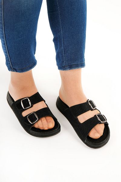 Babetty Women's Orthopedic Daily Silvery Stylish Buckle Home Sea Beach Guest Dowry Slippers Soft Sole