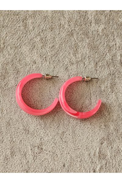 SiestaAccessories Dark Pink Color Acrylic Hoop Earrings