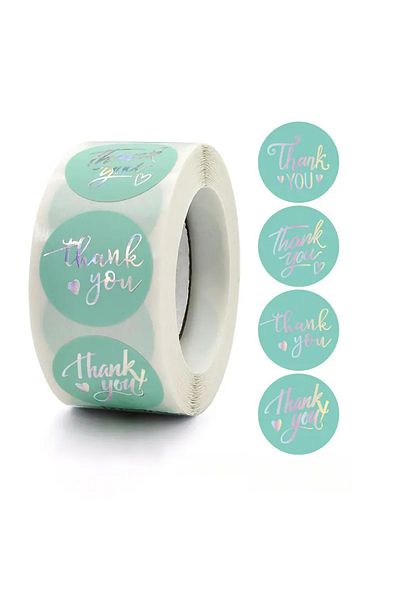 hdcw 500 Pcs 2.5cm Roll Adhesive Thanks "Thank You" Sticker Label Gift Packaging