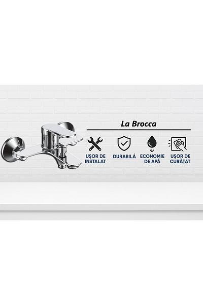 ferrara La Brocca MILANO P700C305 bath and shower mixer Water saving, sanitary brass, Chrome finish