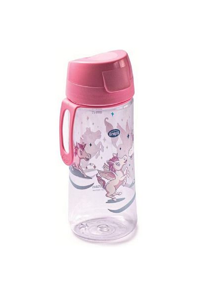 Snips Practical and Versatile Unicorn Tritan Water Bottle Pink and Clear 0.50 Liter