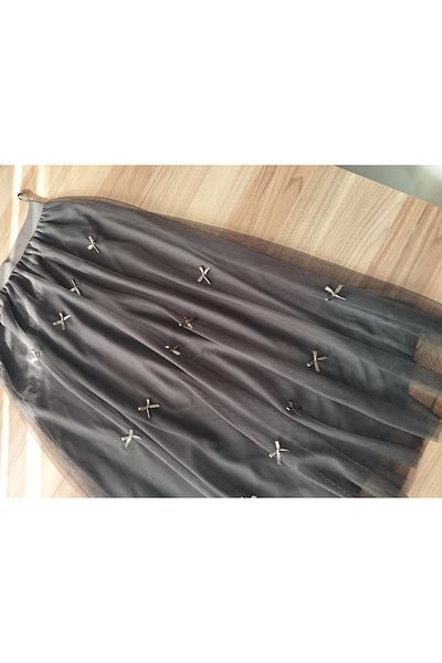 alagul Long Tulle Skirt with Bow Detail