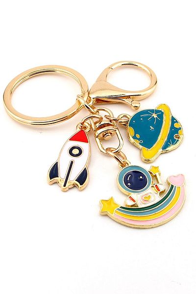 Solfera Astronaut Space Saturn Comet Keychain Bag Ornament Charm Kc370