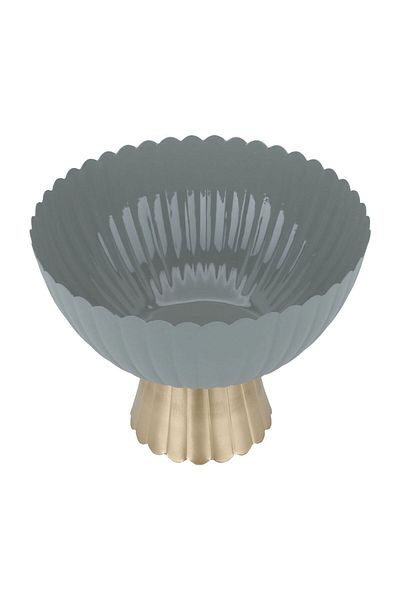 Alsaif Gallery Serving Stand, Circular Base - Gray