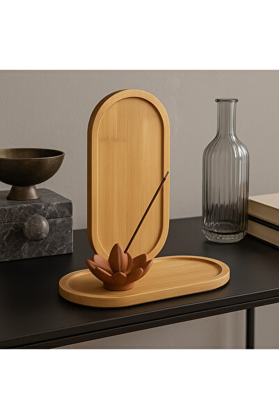 Stonix Bambu Oval Sunum Servis Tepsisi - Tabak, Tepsi, Yağdanlık Altlığı, Mutfak ve Banyo Organizeri 1 adet
