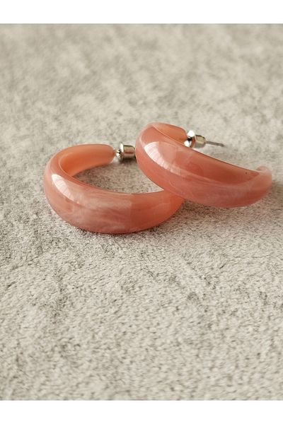 SiestaAccessories Salmon Color Acrylic Hoop Earrings