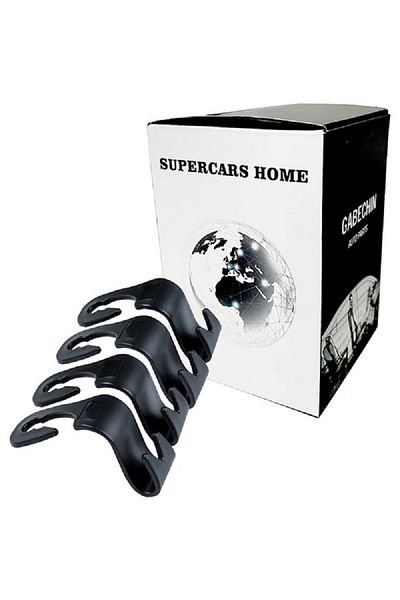 Wagan 4-Piece 4-in-1 Plastic Car Back Seat Hook Black