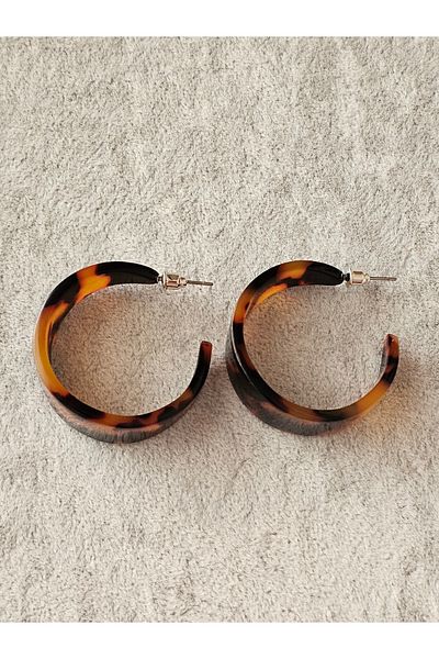 SiestaAccessories Leopard Pattern Acrylic Hoop Earrings
