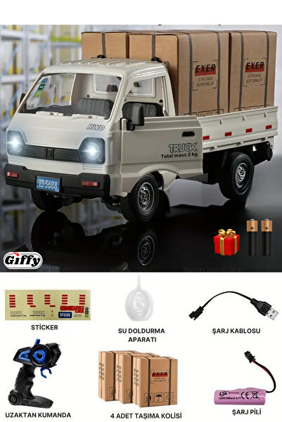 giffy Uzaktan Kumandalı RC Kamyonet ,Yük Taşıma Aracı ,Sesli ,Işıklı ,Şarjlı ,(Pil Hediyeli),2.4 Ghz Araç