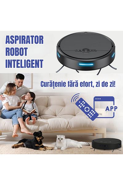 AcronicPro Aspirator Robot AcronicPro® SmartClean, Autoincarcare, Control WiFi, Senzori Anti-cadere, Negru