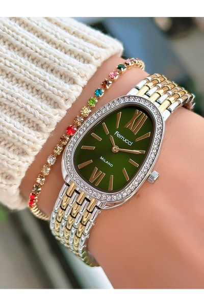 Ferrucci ÇELİK KORDON YILAN MODEL KADIN KOL SAATİ 3 ATM SU GEÇİRMEZ 2 YIL MEK...