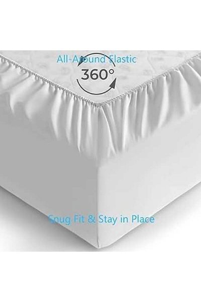 Mercaton Fitted Sheet, Cotton, Rigid Fabric, 140g/m2, 180 x 200 cm, White