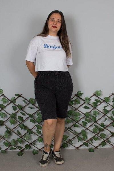 Truva XXL Large Size Washable Cotton Black Capri