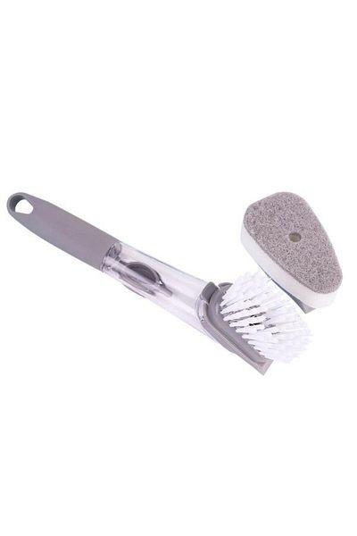 OEM Perie multifunctionala spalat vase, maner lung cu rezervor pentru detergent incorporat si 3 rezerve