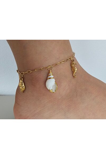 Zivazer Store Women's Steel Tarnish-Free Sea-Inspired Charm Figure Anklet