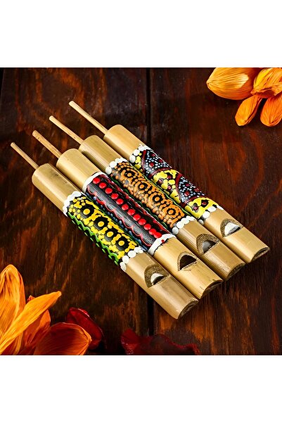 Wolawood Doğal Bambu Kuş Dili Düdük El Yapımı Nostaljik Ses Oyuncağı Kamp Çad...