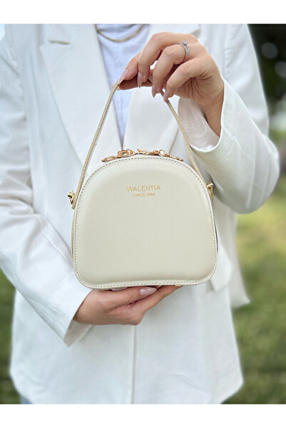 DEV 3 ADAM Nçs Cream Compartment Adjustable Strap Simple and Stylish Box Model Women's Cross Shoulder and Handbag Bag