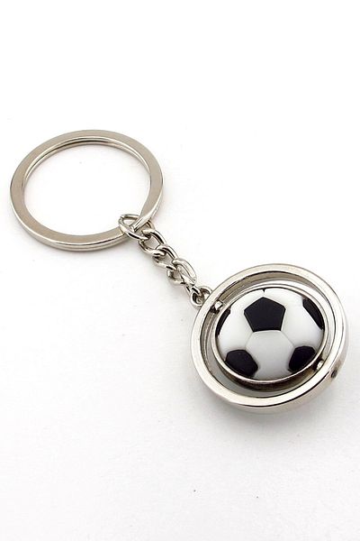 Solfera Football Ball Shaped Metal Keychain with Rotating Middle Kc328
