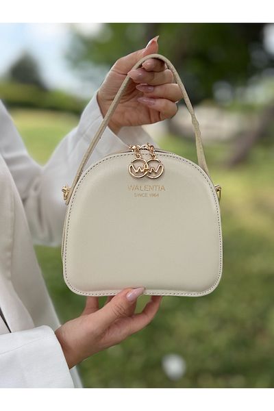 DEV 3 ADAM Nçs Cream Compartment Adjustable Strap Simple and Stylish Box Model Women's Cross Shoulder and Handbag Bag
