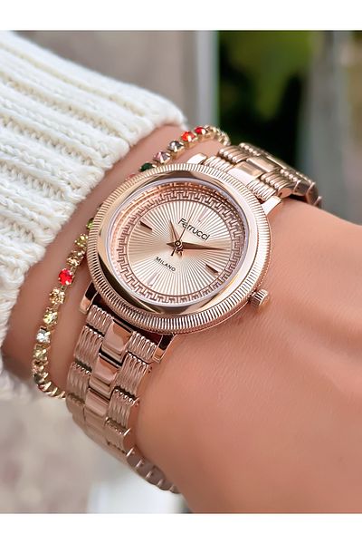 Ferrucci Steel Cord Women's Wristwatch 3 Atm Waterproof with 2 Years Warranty Mechanism
