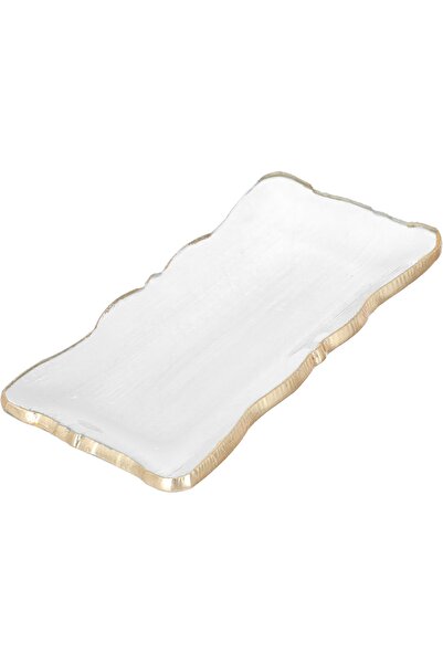 Alsaif Gallery Rectangular Transparent Glass Dessert Plate, Alsaif Gallery, 2...