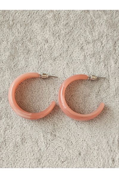 SiestaAccessories Salmon Color Acrylic Hoop Earrings