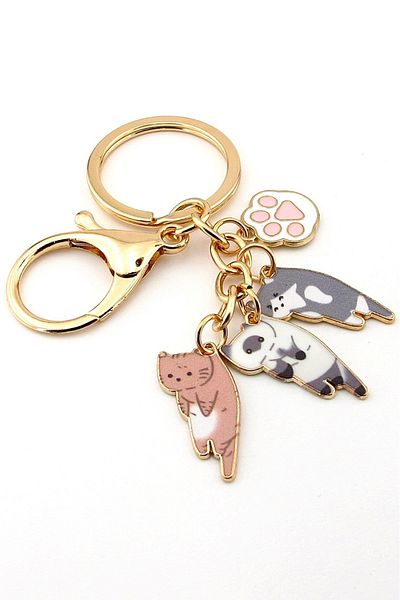 Solfera Puppies Paw Dangle Metal Keychain Bag Ornament Charm Kc391
