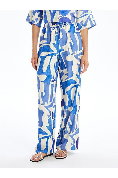 LC Waikiki Patterned Women's Trousers with Elastic Waist
