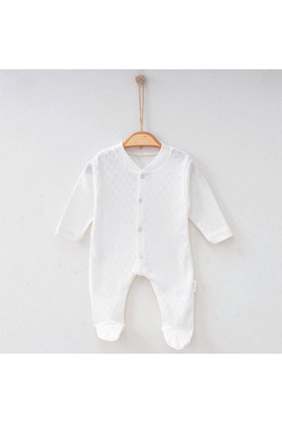 Nayinom Plain Unisex Baby Rompers with Baklava Pattern
