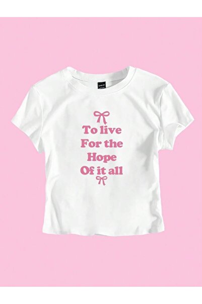 OVER HEAD Tricou Crop pentru femei, cu panglică, imprimat, imprimat pentru be...