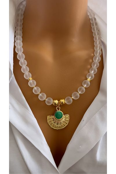 Nevaa Still Glass Bead Design Summer Necklace