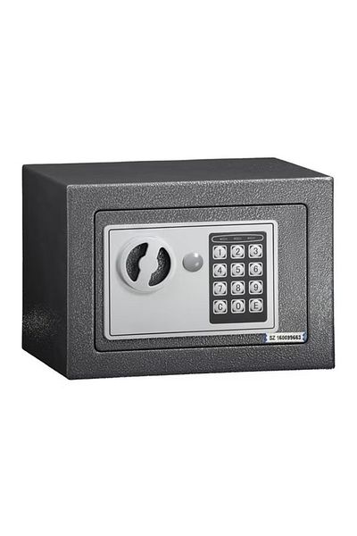 rexa Electronic Safety Locker – Digital Security Safe Box (Black/Silver, 23x17x17 cm)