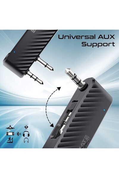 Promate AirLink-BT AUX to Bluetooth Audio Transmitter Adapter - Universal, In-Flight AUX, 10hr Playt