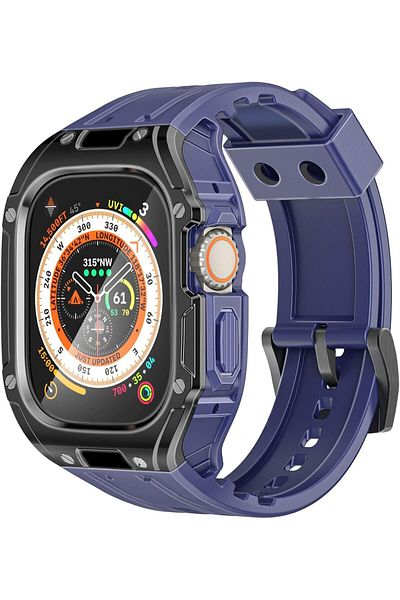 Promate Apple Watch Case and Band with Secure Stainless-Steel Buckle, Lightweight Design, Scratch-Re