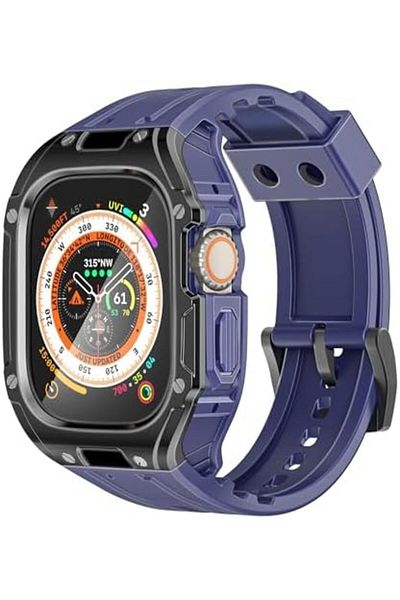 Promate Apple Watch Case and Band with Secure Stainless-Steel Buckle, Lightweight Design, Scratch-Re
