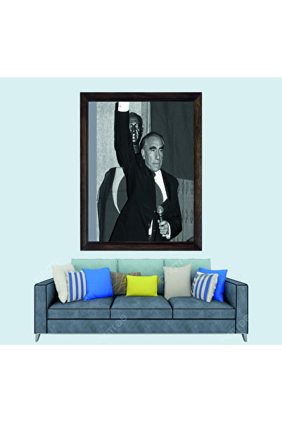 Lioncraft Başbuğ Alparslan Türkeş, Ülkücü Lider, MHP Çerçeveli Duvar Tablosu ...