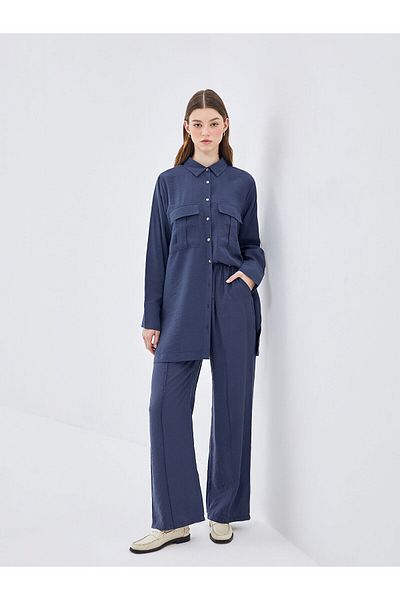 LC Waikiki Pantaloni Palazzo de damă, cu talie elastică, potrivire confortabilă