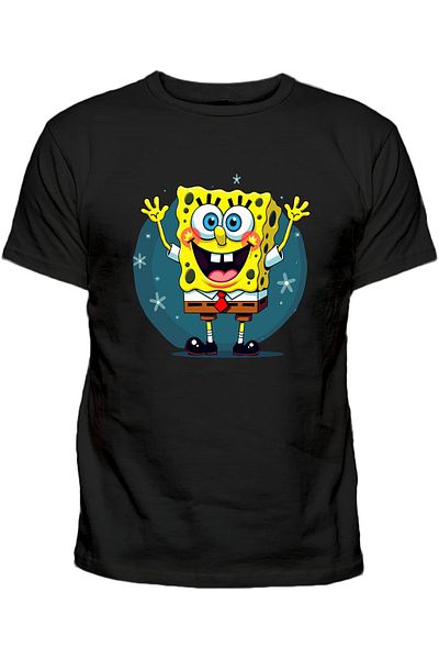Efendioğlu Design Spongebob Printed Cotton Kids T-Shirt